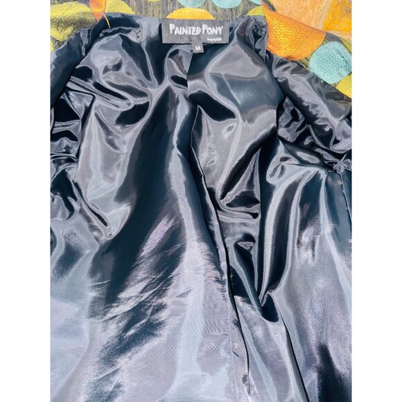 Painted Pony Multicolor Abstract Artsy Office Open Cardigan Blazer Womens M - Picture 6 of 7